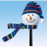 Tenna Tops (Fat Style Antenna) Snowman (Blue) / Cute Dashboard Accessory 